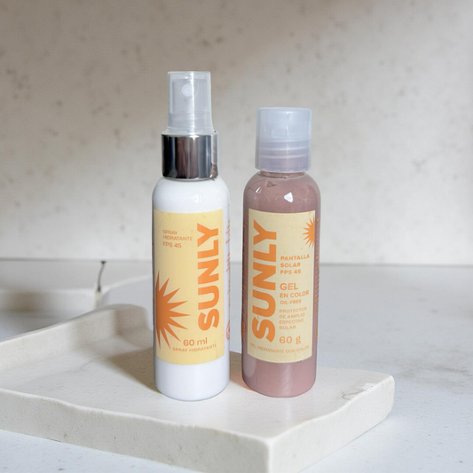 Travel pack 🧳 Protector solar en Spray 60ml + Protector solar en gel con color (NUEVO) 60g